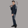 13 ADIDAS Half Striped Men Black TrackSuit (Jacket &Track-Pants) – L