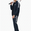 ADIDAS Half Striped Men Navy Blue TrackSuit (Jacket &Track-Pants) – L